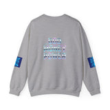 Crewneck Sweatshirt — 'God Money Power' Blue Graphic Pullover