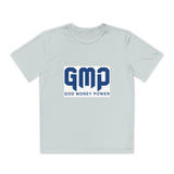 GMP "God Money Power" Youth Tee - Athletic Faith-Based Logo Shirt