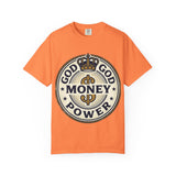God Money Power T-Shirt — Crown Emblem Graphic Tee (God • Money • Power)