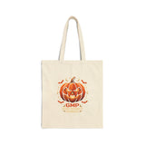 Halloween Pumpkin Jack-O'-Lantern Cotton- “God Money Power” Tote Bag
