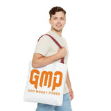 GMP 'God Money Power' Graphic Tote Bag – Bold Orange Statement Carryall