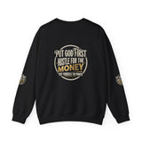 Crewneck Sweatshirt — Put Out Fires, Invest In Money Gold Logo