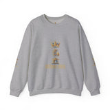 Crewneck Sweatshirt — "God Money Power" Crown & Coin Graphic