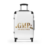 GMP "God Money Power" Carry-On Suitcase — Gold Logo Travel Luggage