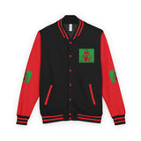 Letterman Jacket — Retro 'God Money Power' Graphic Varsity Jacket