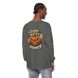 God Money Power- Halloween Pumpkin Long Sleeve Tee