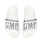 Youth Slides – 'GMP' God Money Power Graphic White Removable-Strap Sandals
