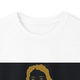 Long Sleeve Tee — Gold Saint Illustration with "I Got Money Power" Banner