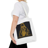 Religious Icon Tote Bag — 'God Money Power' Gold Graphic