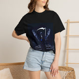 Angel Of Death- Reaper Angel Graphic T-Shirt – Dark Gothic Scythe Design