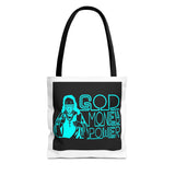 Tote Bag — Retro Neon "God Money Power" Graphic Tote