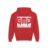 Youth Hoodie - GMP (God Money Power) Bold Red Graphic