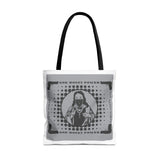 Religious Icon Tote Bag — "God Money Power" Graphic Canvas Tote