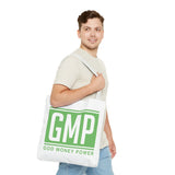 GMP 'God Money Power' Tote Bag - Bold Green Logo Canvas Tote