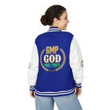 Letterman Jacket — 'GOD Money Power (GMP)' Red & White Varsity Jacket