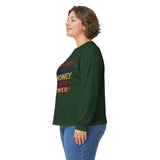 Inspirational Long Sleeve Tee — “Put God First, Hustle for the Money, Put Yourself in Power”