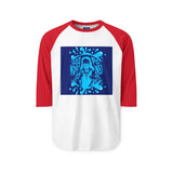 Raglan Shirt - Blue Stencil Graphic "Good Money POP"