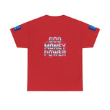 God Money Power Graphic Tee — Blue Urban Streetwear T-Shirt