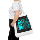 Tote Bag — Retro Neon "God Money Power" Graphic Tote