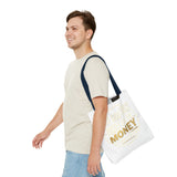 Inspirational Faith Tote Bag — "Put God First, Hustle for the Money" All-Over Print