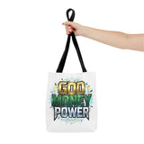 Tote Bag — "God Money Power" Graphic Religious Motivational Tote