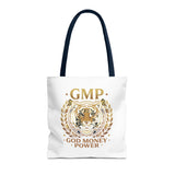 GMP Tiger Tote Bag — "God Money Power" Inspirational Canvas Tote