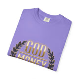 God Money Power T-Shirt — Bold Gold Laurel Graphic Tee