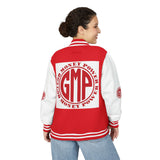 Letterman Jacket — GMP (God Money Power) Red & White Varsity Jacket