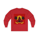 Long Sleeve Tee — 'God, Money, Power' Retro Palm Graphic