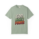 God Money Power Graphic T-Shirt — Bold Retro Faith & Hustle Tee