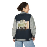 Letterman Jacket — 'God Money Power' Retro Varsity Jacket