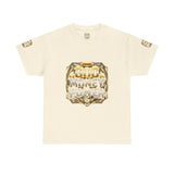 Graphic Tee — "God Money Power" Gold Crest T-Shirt