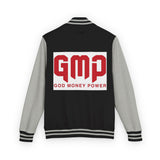 Letterman Jacket — GMP "God Money Power" Red & White Varsity