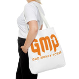 GMP 'God Money Power' Graphic Tote Bag – Bold Orange Statement Carryall