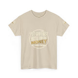 Money Graphic Tee — "Money" Gold Lettering Casual Cotton Shirt