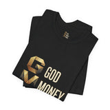 GVP 'God Money Power' Graphic Tee – Gold Lettering Christian Streetwear