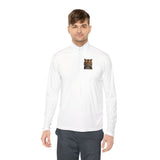 Tiger Graphic Quarter-Zip Pullover — 'God • Money • Power' Chest & Back Print