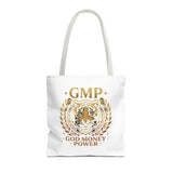 GMP Tiger Tote Bag — "God Money Power" Inspirational Canvas Tote