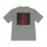 Red Prayer Graphic Tee — Retro Gothic Nun Illustration Moisture-Wicking Shirt