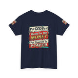 Put GOD First Hustle For The MONEY Tee - Faith & Motivation Graphic T-Shirt
