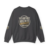 Crewneck Sweatshirt — Put Out Fires, Invest In Money Gold Logo