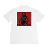 Men's Polo Shirt — 'God Money Power' Red Graphic Jesus Design