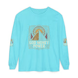 Long Sleeve T-Shirt — 'God Money Power' Pyramid Graphic
