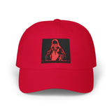 Dad Cap — Retro Red Neon Skull Embroidery
