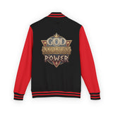 Letterman Jacket — 'God Money Power' Retro Crest Varsity Jacket