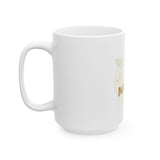 Inspirational Ceramic Mug — “Put God First, Hustle for the Money” Gold Script (11oz/15oz)