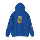 God Power Hoodie — Vintage Stack of Cash Faith Graphic Hooded Sweatshirt