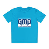 GMP "God Money Power" Youth Tee - Athletic Faith-Based Logo Shirt
