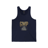 GMP (God Money Power) Gold Logo Tank Top — Inspirational Faith & Hustle Sleeveless Shirt