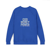 God Money Power Graphic Sweatshirt — Blue Retro Anime Streetwear